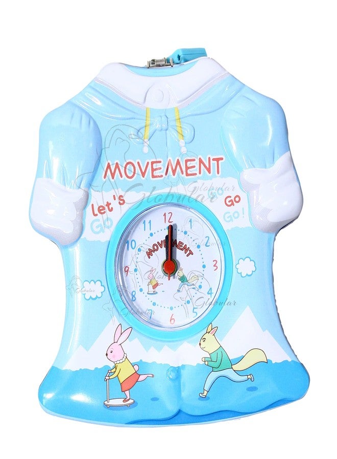 Globular 2 in 1 Piggy Bank and Alarm Clock Babies T-Shirt Money Bank for Kids with Lock and Key Coin Bank Money Box Safe Piggy Bank with Lock, Savings Bank for Kids, Made of Tin Metal - Image 1